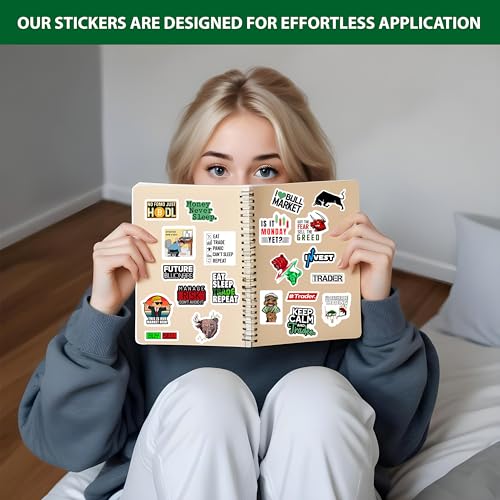True Flair Pack of 60 Stock Market Laptop Vinyl Self-Adhesive Sticker for Adults, Multicolor Stickers for Laptop, Journal, Guitar, Mobile - Waterproof Residue Free - Image 3
