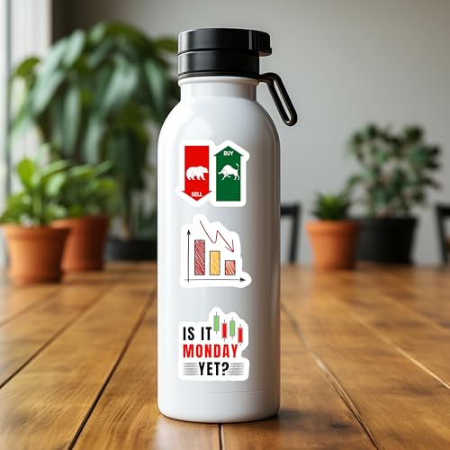 True Flair Pack of 60 Stock Market Laptop Vinyl Self-Adhesive Sticker for Adults, Multicolor Stickers for Laptop, Journal, Guitar, Mobile - Waterproof Residue Free - Image 4