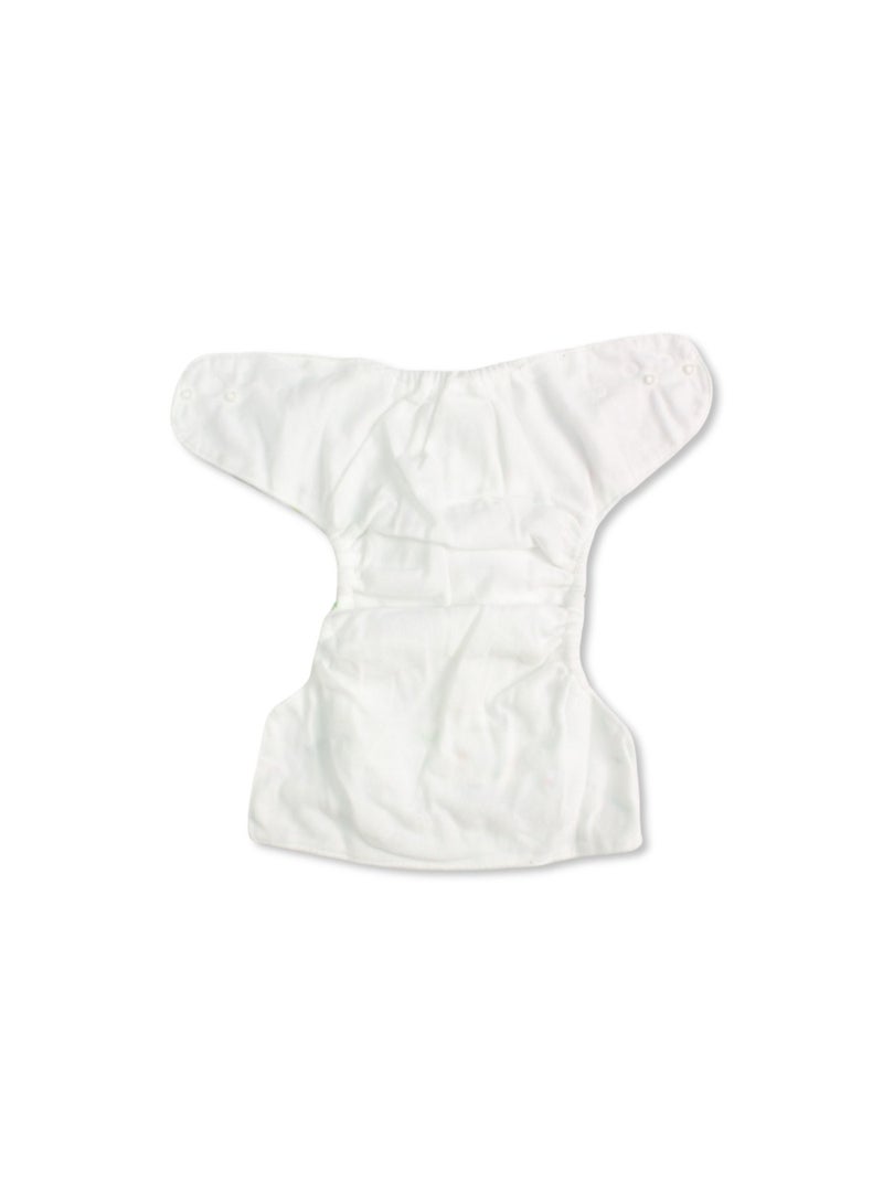 Cotton Baby Diaper – White with English Letters Print - Image 3