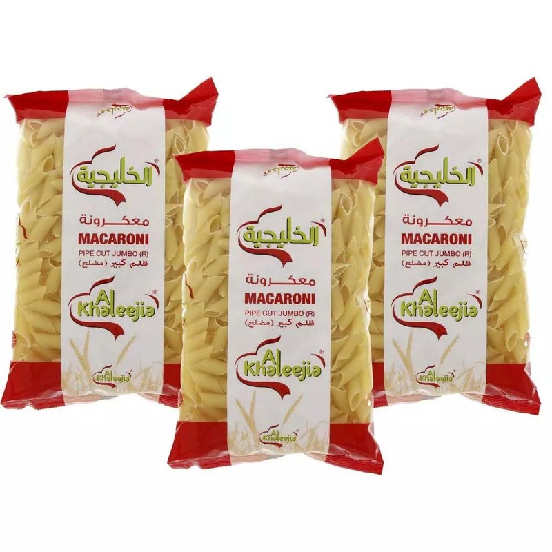 Al Khaleej Macaroni Pipe Cut Jumbo Pasta- 3X400gms
