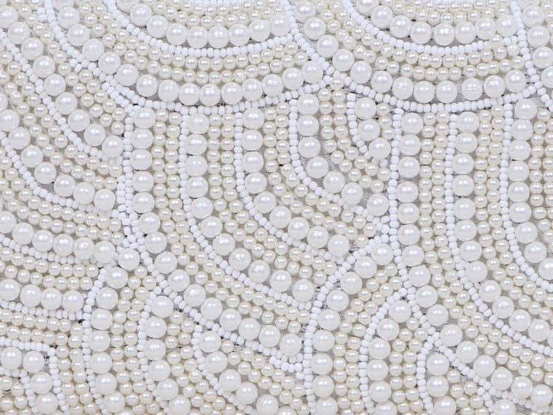 DUCHESS Women's Velvet Pearl Box Clutch with Detachable Chain Sling Strap - Hand Clutch Wallet Purse for Wedding Party, Casual (White, 7 x2x 4 inches) - Image 5