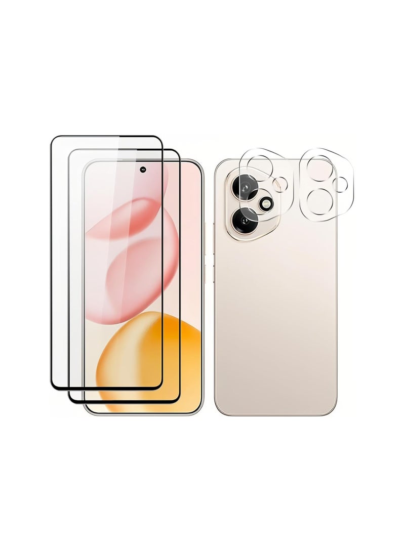 general [2+2 Pack] Compatible with Honor 400 5G Screen Protector and Camera Lens Protector HD Tempered Glass, [Support Fingerprint Unlock] 9H Hardness Scratch Resistant No Bubbles - Image 1