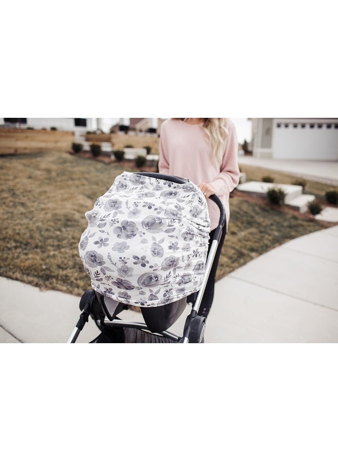 Copper Pearl Rowan Multi-Use Cover: Car Seat, Nursing, Stroller Cover - Stretchy Fabric, All-Season, Stylish Designs, Easy Access for Moms - Image 4