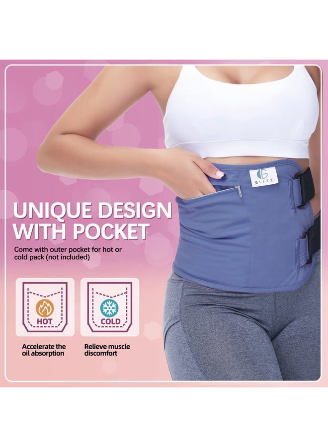 Glitz Castor Oil Pack Wrap – Reusable Organic Castor Oil Packs for Liver Detox (Compress), Less Mess, Anti Leak Outer Layer, Soft Cotton (Violet) - Image 5