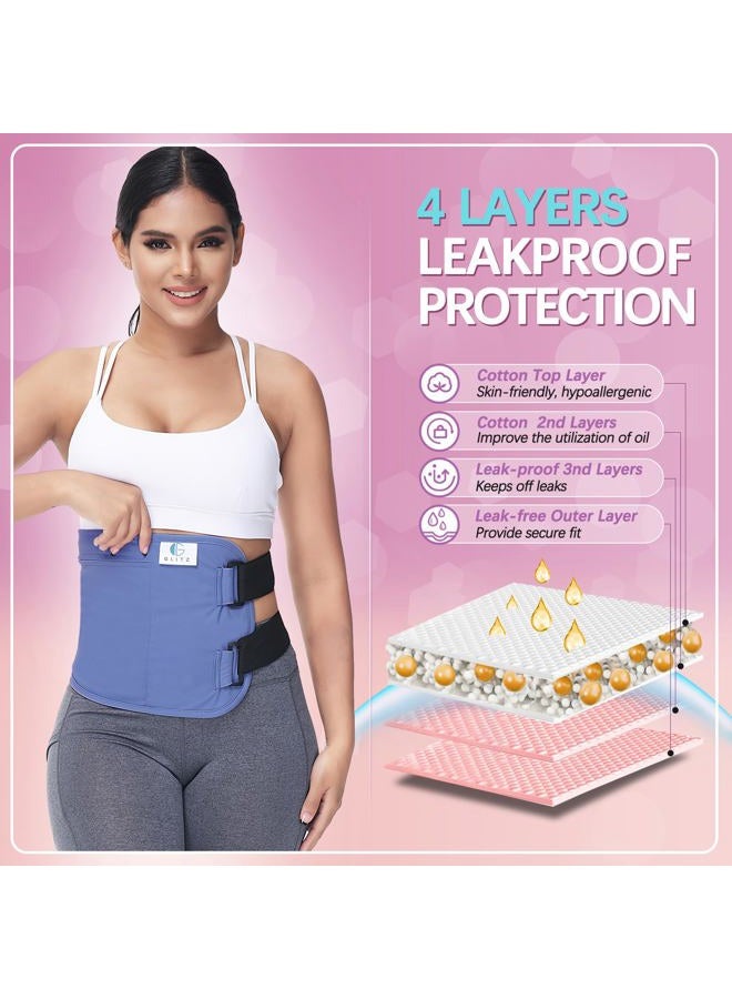 Glitz Castor Oil Pack Wrap – Reusable Organic Castor Oil Packs for Liver Detox (Compress), Less Mess, Anti Leak Outer Layer, Soft Cotton (Violet) - Image 3