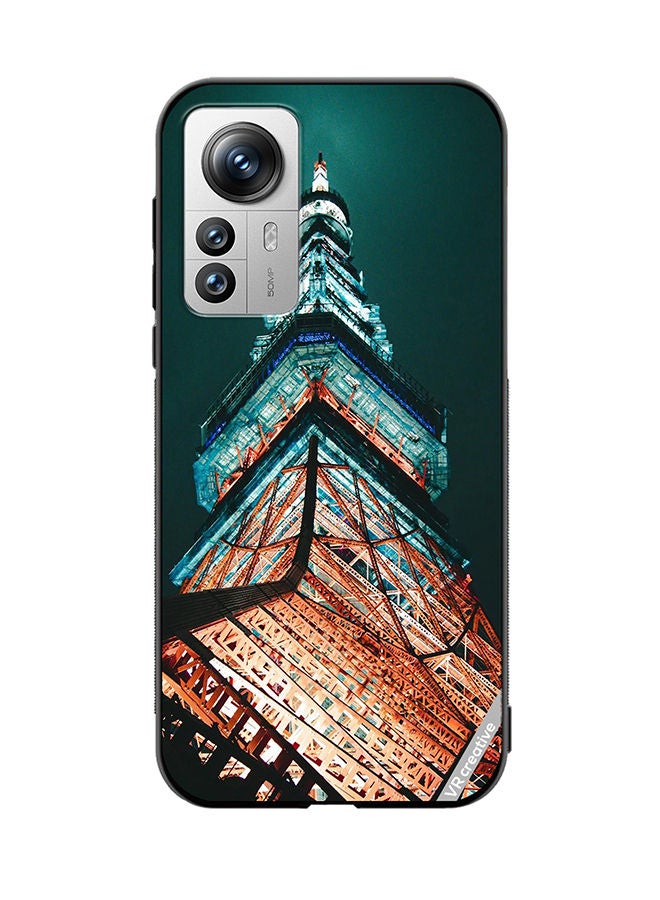 VR CREATIVE Protective Case Cover For Xiaomi 12 Pro Tokyo Tower Design Multicolour - Image 1