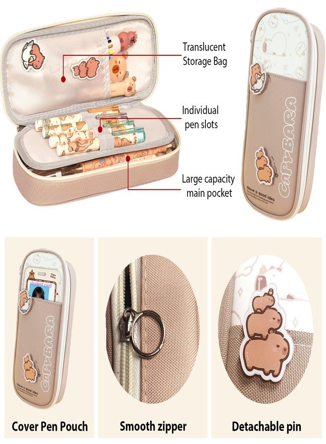 Daphilly Capybara Stationery Set,Cute Capybara School Supplies,Kawaii Stationery Birthday Gifts,Includes Ballpoint Pens,Eraser, Mechanical Pencils,Correction Tape,Gel Pens,Scissors,for Office School Supplies - Image 3