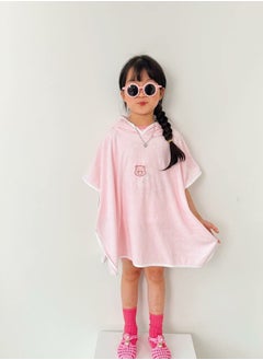 HaveDream Children's Hooded Bath Towel Spring and Summer Cotton, Boys and Girls Cape Beach Swimming Bathrobe - Pink  - Image 2