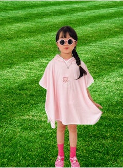 HaveDream Children's Hooded Bath Towel Spring and Summer Cotton, Boys and Girls Cape Beach Swimming Bathrobe - Pink  - Image 4