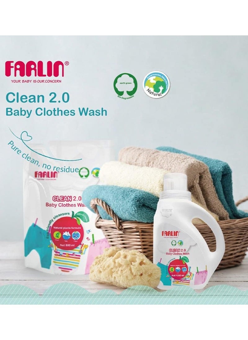 Clean 2.0 Baby Clothes Wash With Natural Plants Eco-Friendly Cleansers - 1000ml