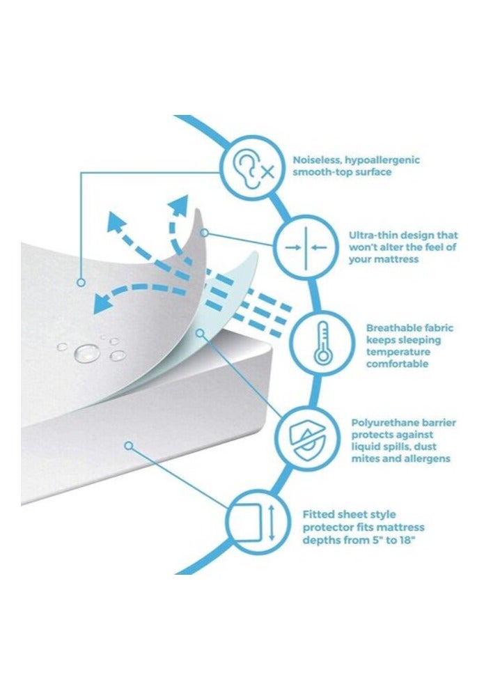 ديب سليب إيفري نايت واقي مرتبة مقاوم للماء للنوم العميق كل ليلة فردي/مزدوج 100 × 200 سم، عبوة من قطعة واحدة - Image 5