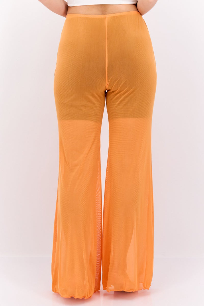 Dippin' Daisy's Women Solid Flared Pants, Orange - Image 3