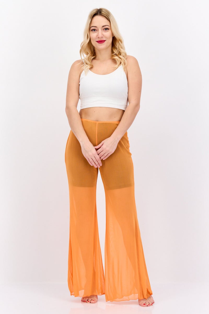 Dippin' Daisy's Women Solid Flared Pants, Orange - Image 4