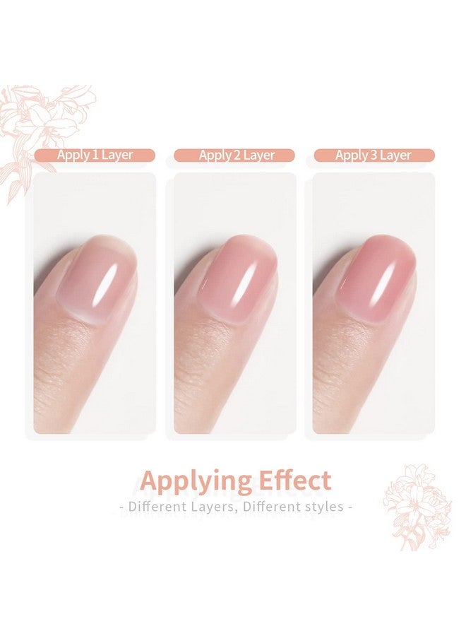 RARJSM Nude Gel Polish for French Manicure,Sheer Jelly Pink Gel Nail Polish Set of 6 Transparent Colors Clear Light Brown Pure White Neutral Nail Varnish LED UV Curing Requires 7.5ml for Home Salon - Image 5
