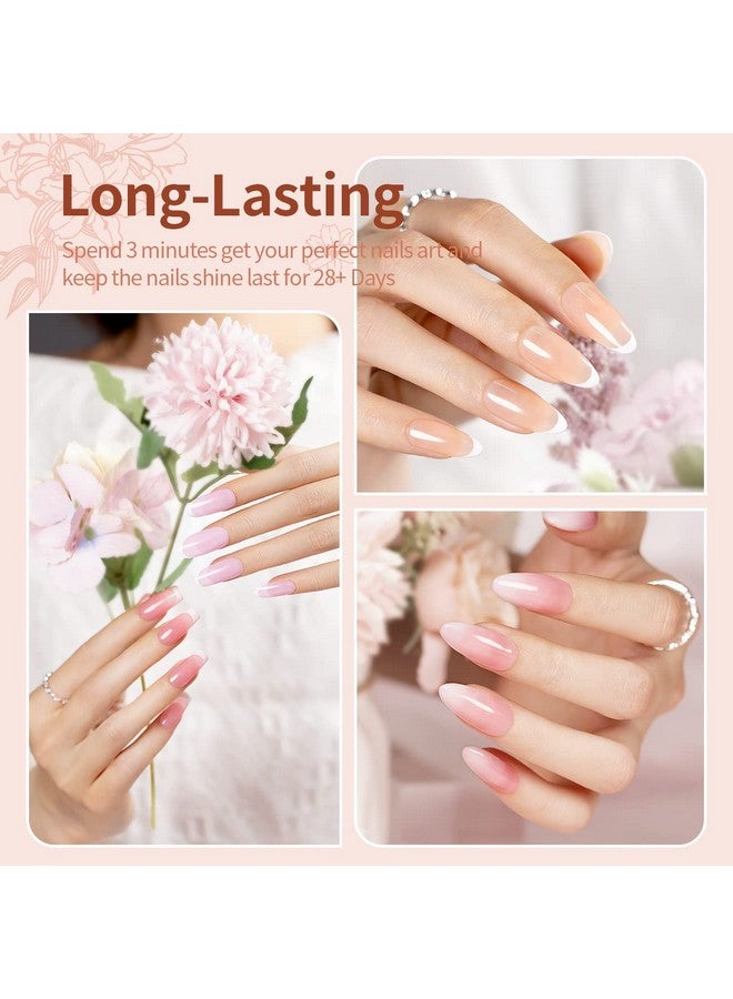 RARJSM Nude Gel Polish for French Manicure,Sheer Jelly Pink Gel Nail Polish Set of 6 Transparent Colors Clear Light Brown Pure White Neutral Nail Varnish LED UV Curing Requires 7.5ml for Home Salon - Image 2