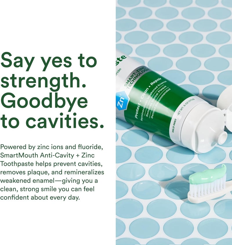 SmartMouth Premium Anti-Cavity Toothpaste with Fluoride, Mild Mint Flavor, 6 oz (Pack of 3) - Image 5