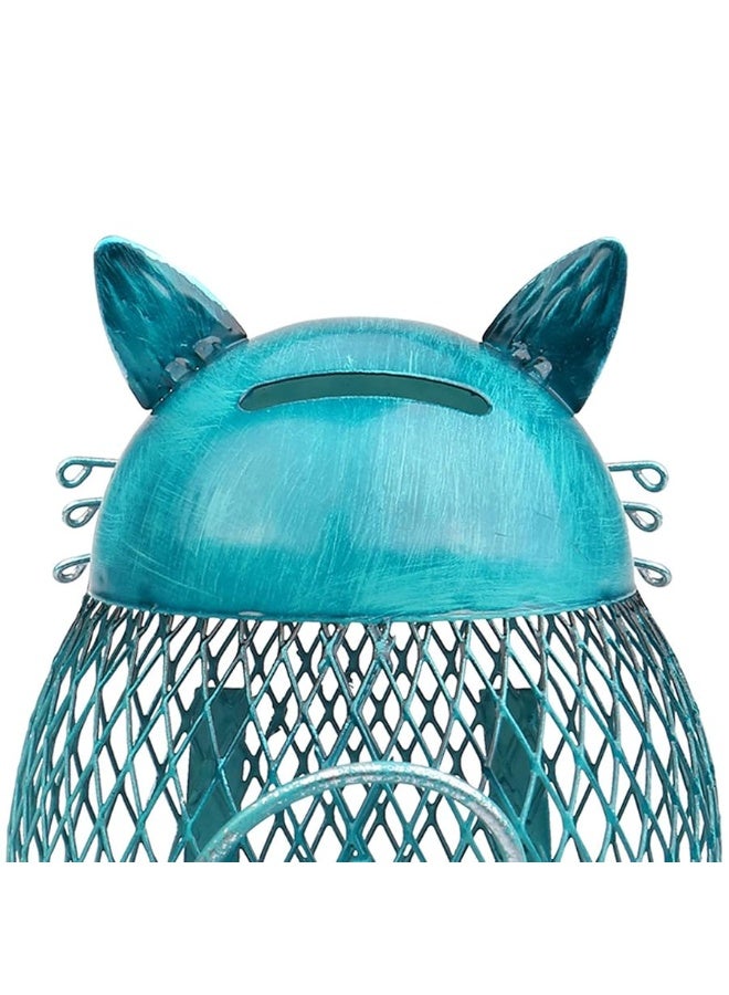 TOOARTS Metal Cat Coin Piggy Bank for Adults Animal Money Bank with Bottom Cap Creative and Practical Cat Gifts for Cat Lovers Birthday Christmas Decoration for Home Office Living Room Bookshelf - Image 2