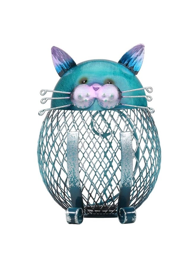 TOOARTS Metal Cat Coin Piggy Bank for Adults Animal Money Bank with Bottom Cap Creative and Practical Cat Gifts for Cat Lovers Birthday Christmas Decoration for Home Office Living Room Bookshelf - Image 4