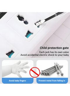 في إم كيه العالمية سلك تمديد 8 طرق مع 4 منافذ USB، شريط طاقة 2 متر في المملكة المتحدة، محول متعدد المقابس 13 أمبير مع حماية من زيادة التيار، موسع مقبس ثلاثي السنون، أبيض - مثالي للمنزل والمكتب والسفر  - Image 5