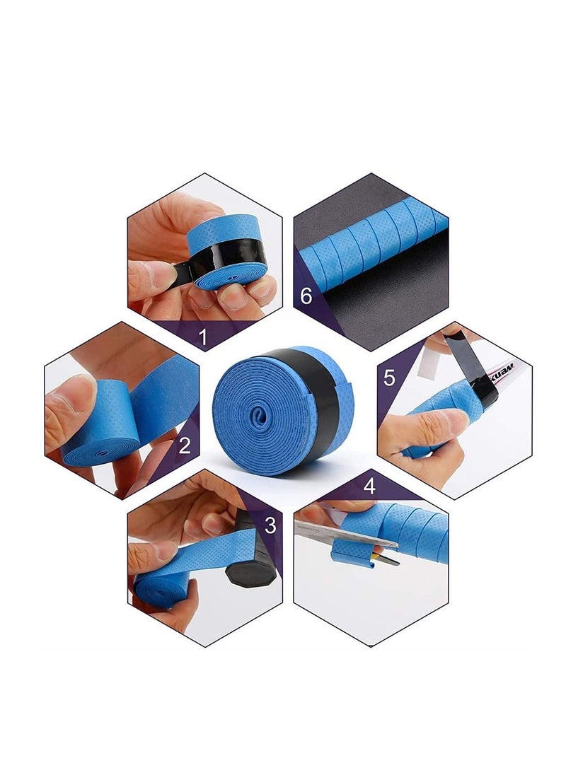 Excefore - 10Pcs Racquet Grip, Super Absorbent Badminton Racket Grip, Stretchy Anti Slip Tennis Racket Grip Tape, Tennis Badminton Racket Overgrips Handle Grip Tape for Tennis Badminton Racquet Grips - Image 1