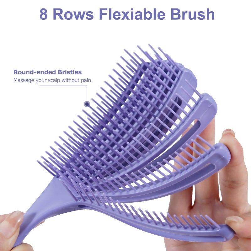 SHINLEA Detangler Brush for Curly Hair, Hairbrush for Wet Dry Thick Thin, Easily Comb Through Curl Hair and Reduces Breakage, Curly Brush for Women Men Kid (Purple) - Image 3