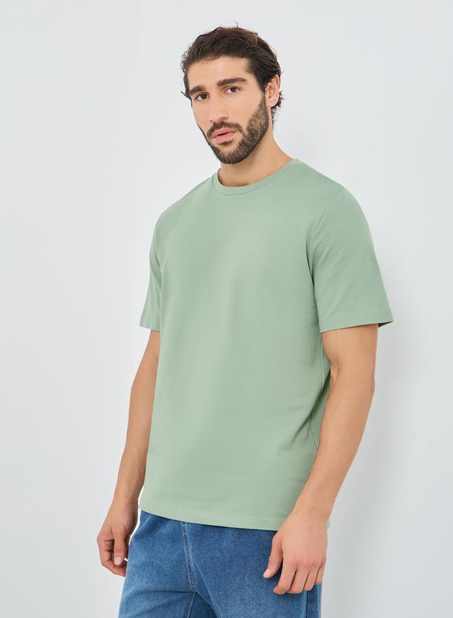 برودكت تيشيرت سادة بياقة دائرية بقصة عادية - Image 1