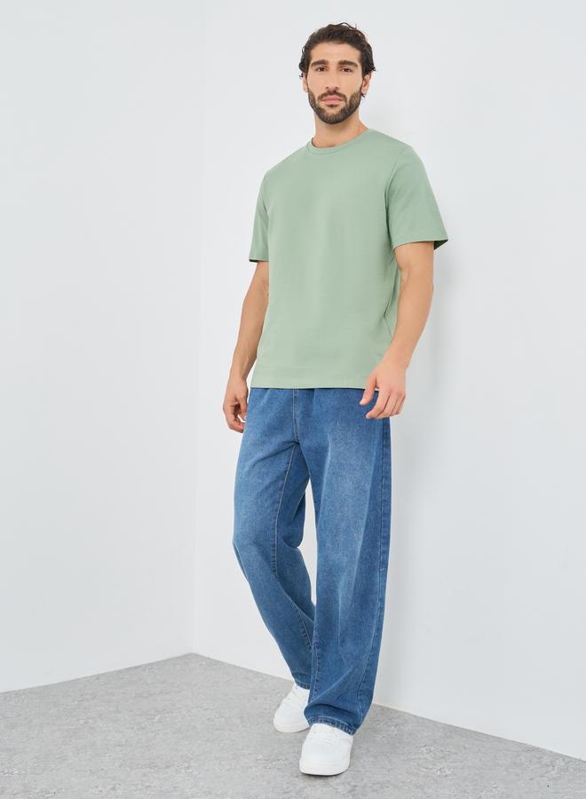 برودكت تيشيرت سادة بياقة دائرية بقصة عادية - Image 2