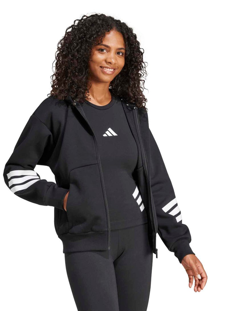 Adidas Future Icons Three Stripes Full Zip Hoodie - Image 3