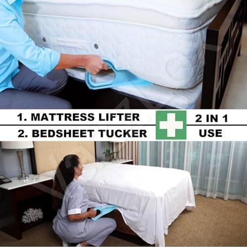 VazzLox Plastic (Pack of 1) Mattress Lifter Tool 2 in 1 Bedsheet Tucker Tool/Stand Bed Lifter Helps Lift and Hold Mattress Wedge Elevator Tool Bed Making Tool Bed Tucker Tool - Image 2