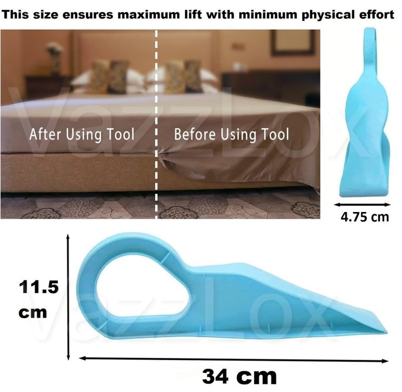 VazzLox Plastic (Pack of 1) Mattress Lifter Tool 2 in 1 Bedsheet Tucker Tool/Stand Bed Lifter Helps Lift and Hold Mattress Wedge Elevator Tool Bed Making Tool Bed Tucker Tool - Image 5