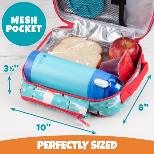 Bentology Insulated Lunch Box w Snack Pocket & Water Bottle Holder- Water-Resistant Lunchbox for Kids- Easy Clean Tote Mini Cooler Bag- Reusable Thermal Lunch Bag for Work School Picnic-Back to School - Image 4