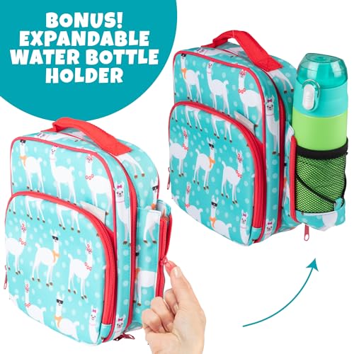 Bentology Insulated Lunch Box w Snack Pocket & Water Bottle Holder- Water-Resistant Lunchbox for Kids- Easy Clean Tote Mini Cooler Bag- Reusable Thermal Lunch Bag for Work School Picnic-Back to School - Image 3