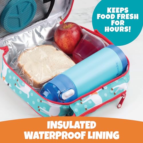Bentology Insulated Lunch Box w Snack Pocket & Water Bottle Holder- Water-Resistant Lunchbox for Kids- Easy Clean Tote Mini Cooler Bag- Reusable Thermal Lunch Bag for Work School Picnic-Back to School - Image 2