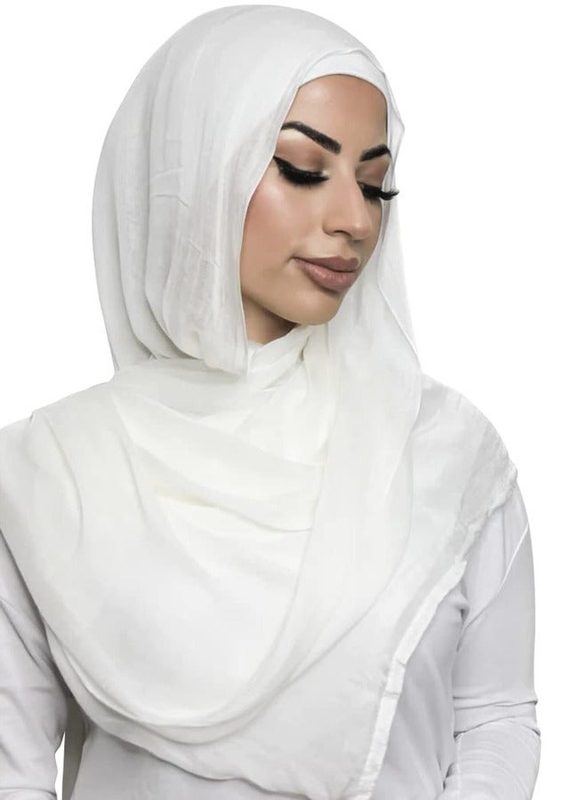 Rayon Hijabs Scarf Solid Headscarf Wraps Muslim Women Viscose Hijab Islamic Turban Headbands - Image 1