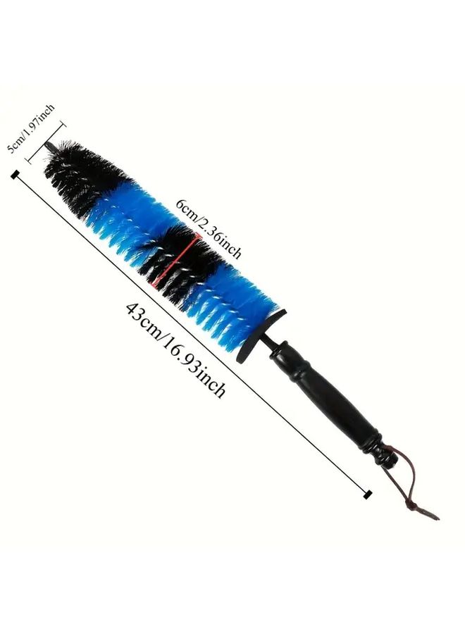 Red Car Wheel Cleaning Brush Multifunction Long Soft Handle Ideal for Rim and Hub Wash - Image 2