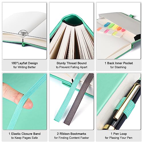 OFFIGIFT 5 Pack Graph Paper Notebook, 312 Numbered Pages Graph Notebook Bulk, 100gsm No Bleed Grid Paper Notebooks for Work, Hardcover Leather Journal, Squared Grid Notebook for Graphing Notes Math, Multicolor - Image 4