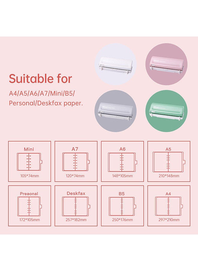 Kw-trio Adjustable 6-Hole Desktop Punch Puncher for A4/A5/A6/A7/Mini/B5/Personal/Deskfax Dairy Planner Organizer with 10 Sheet Capacity Shop School Office Home Supplies  - Image 5