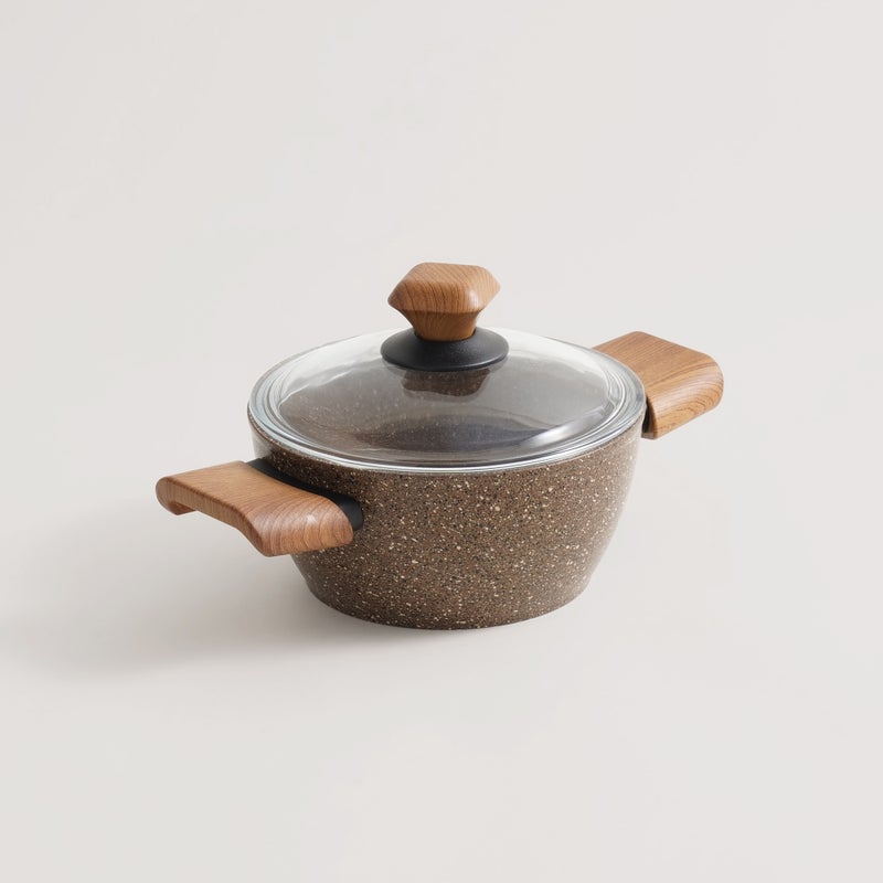 Alberto aluminium 9pcs cookware set, brownstone - Image 4