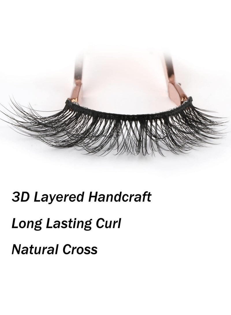 Noorly False Eyelashes, 14mm Faux 3D Mink Lashes Natural Look Fluffy Cat Eye Wispy Lashes, 14 Pairs - Image 2