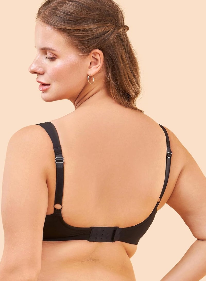 enamor Women Full Coverage Moulded Cups T-shirt Bra Non-Wire Black - Image 3