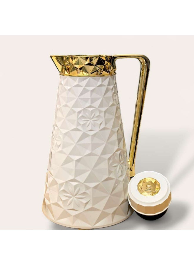 Rema Attractive coffee and tea set with an elegant white and gold design, 1 liter capacity - Image 3