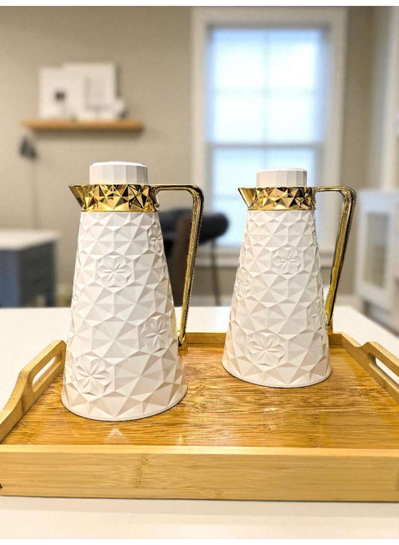 Rema Attractive coffee and tea set with an elegant white and gold design, 1 liter capacity - Image 2