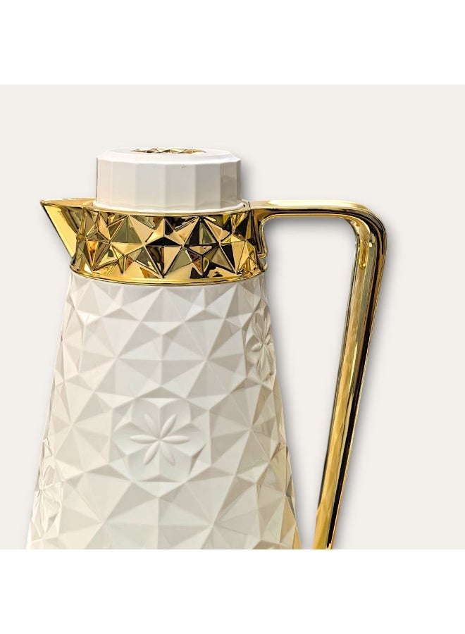 Rema Attractive coffee and tea set with an elegant white and gold design, 1 liter capacity - Image 5