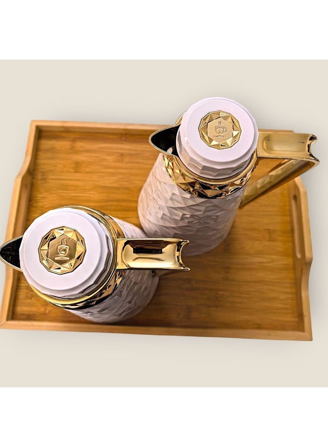 Rema Attractive coffee and tea set with an elegant white and gold design, 1 liter capacity - Image 4