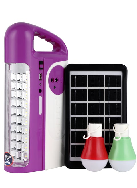 Rechargeable LED Lantern with LED Bulb and Solar Panel | Automatic Lighting | USB Mobile Charging | 100 Hours Working| Solar Input| Power Bank Function | Strong and Portable Design