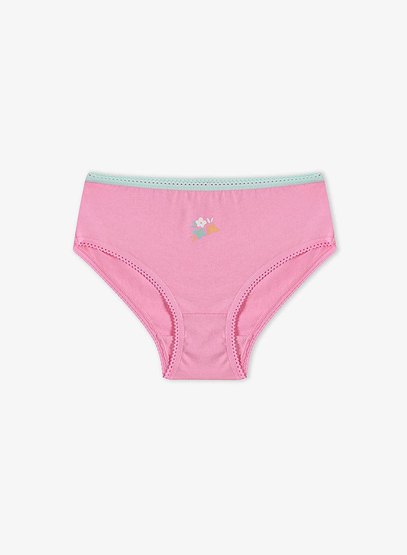 Penti Girl's Cotton Everyday Popflower 5-pack Brief - Pink - Image 3