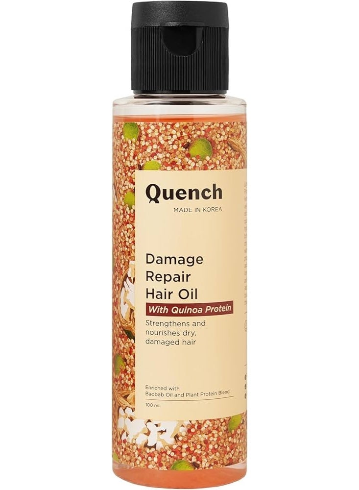 كوينش زيت الشعر لإصلاح الشعر التالف مع بروتين الكينوا والسيراميد للشعر الباهت والجاف والتالف | يغذي بعمق | يقوي الشعر الهش | صنع في كوريا (100 مل) - Image 3
