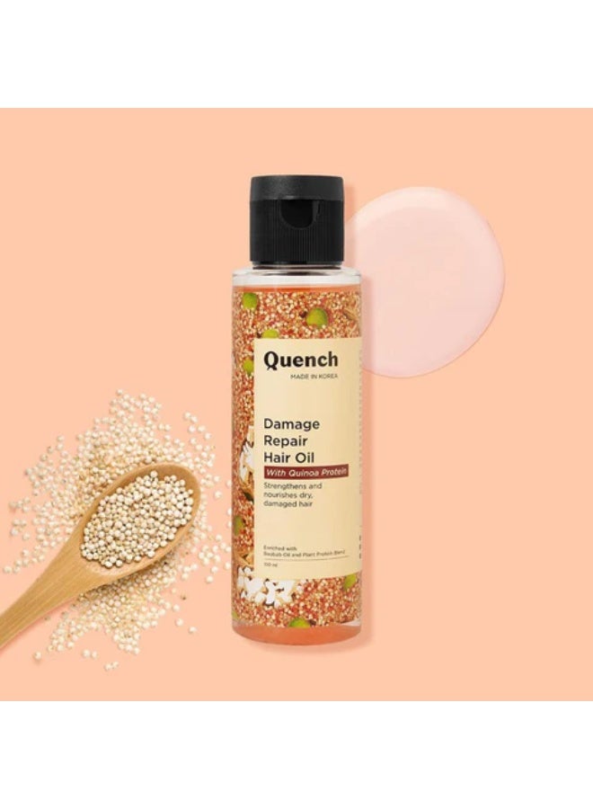 كوينش زيت الشعر لإصلاح الشعر التالف مع بروتين الكينوا والسيراميد للشعر الباهت والجاف والتالف | يغذي بعمق | يقوي الشعر الهش | صنع في كوريا (100 مل) - Image 2