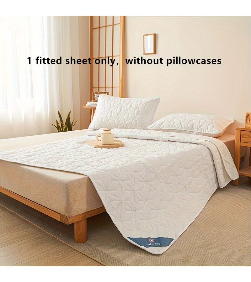 1pc Mattress Protector Thin Cover Soft Comfortable Bedding White 39x79in No Pillowcase - Image 2