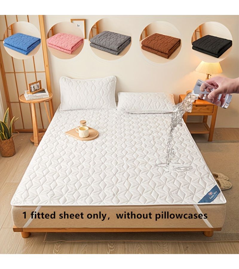 1pc Mattress Protector Thin Cover Soft Comfortable Bedding White 39x79in No Pillowcase - Image 1